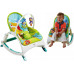 Детский шезлонг-качалка 2 в 1 FitchBaby 88954, зеленый, звук, вибрация