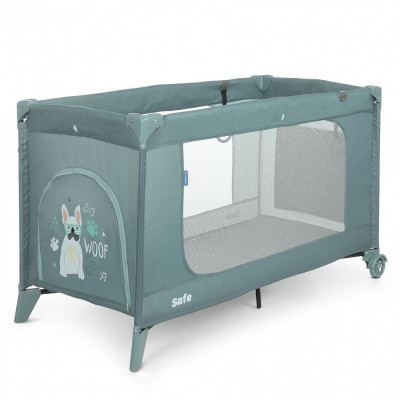 Манеж ME 1016 SAFE Jade Green Len, зелений льон, переносний, 123х64х77 см (1016)