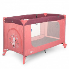 Манеж ME 1016 SAFE Rose Len, розовый лен, переносной, 123х64х77 см