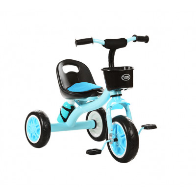 Детский трехколесный велосипед Turbo Trike, M 3197-4, Blue, с корзинкой и бутылочкой