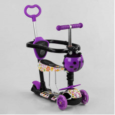 Самокат 5в1 S 4394 (1) Best Scooter, АБСТРАКЦИЯ, с защитным бампером, PU колеса, ПОДСВЕТКА КОЛЕС, в коробке