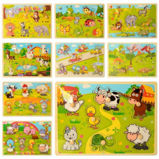 Деревянная игрушка Рамка-вкладыш Монтессори (MD 2196)