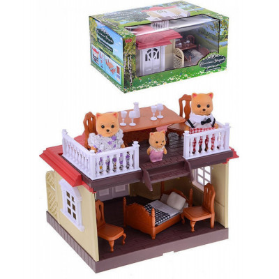 Заміський будиночок Happy Family з сімейкою котиків, аналог Sylvanian Families