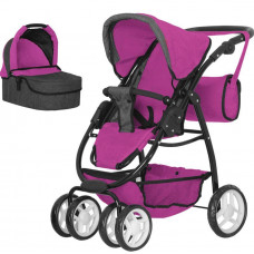 Коляска для куклы 2в1 люлька, прогулочный блок, сумка Carrello Avanti 9662 ROSE RED