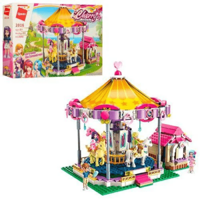 Конструктор Qman «Карусель фантазий» Cherry Colorful Holiday, 646 деталей