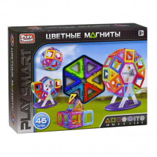 Конструктор магнитный Цветные магниты Play smart 46 деталей 2430