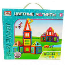 Магнитный конструктор Play Smart Цветные магниты (66 деталей)