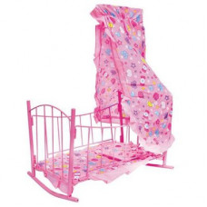 Кроватка – качалка Melogo 47x33x67 см для кукол: матрас, подушка, балдахин