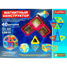 Магнитный 3D конструктор на 40 деталей Leqi Toys LQ610 аналог Magformers