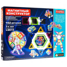 Магнитный 3D конструктор на 102 детали Leqi Toys LQ615 аналог Magformers