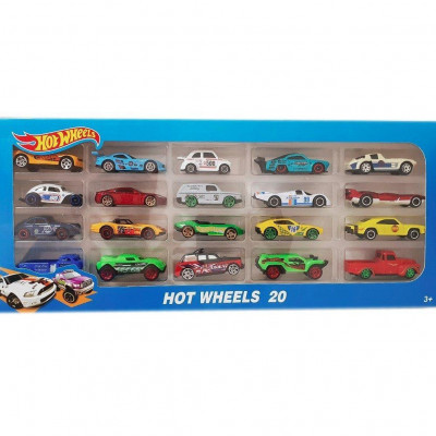 Набір машинок іграшкових "Hot Wheels": метал, 20 машин в коробці