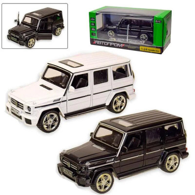 Машинка металлическая Автопром Mercedes-Benz G (Черный, белый)