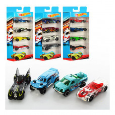 Машины металлические Hot Wheels LR02, 4 штуки, в коробке, (Hot Speed)