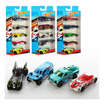 Машини металеві Hot Wheels LR02, 4 штуки, в коробці, (Hot Speed)