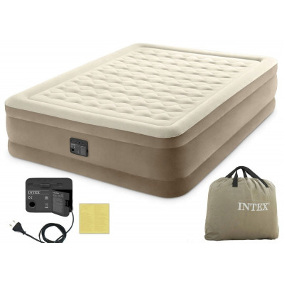 Надувная кровать Intex 64428, 152 х 203 х 46 см, встроенный электрический насос, двуспальная