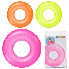 Надувной круг Intex 59262 «Неон», 91 см,  3 цвета