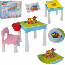 Столик игровой с конструктором со стульчиком P 3035