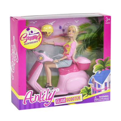 Кукла шарнирная Anlily на мопеде - 30 см
