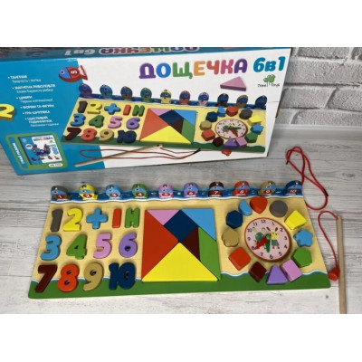Розвиваюча іграшка-дошка 6 в 1 Tree Toys MD 1603