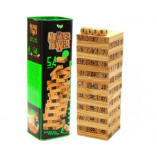 Настольная игра Дженга башня по номерам Number Tower с кубиками 54 бруска