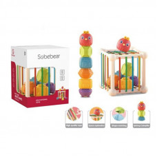 Игра сортер YL1303BA, куб, 15см, сортер, ребра резинки, фигурки-погремушки