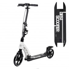 Самокат двухколесный "Best Scooter" 56196, белый, колеса PU, d переднего колеса 230мм, d заднего колеса 200мм, 2 амортизатора, дисковый тормоз