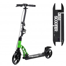 Самокат двухколесный "Best Scooter" 49161, зеленый, колеса PU, d переднего колеса 230мм, d заднего колеса 200мм, 2 амортизатора, дисковый тормоз