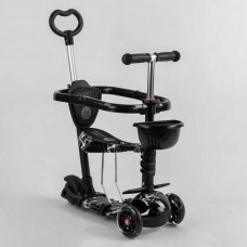 Самокат 5в1 S 0452 Best Scooter, АБСТРАКЦИЯ, с защитным бампером, PU колеса, подсвветка колес