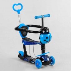 Самокат 5в1 S 0587 Best Scooter, АБСТРАКЦИЯ, с защитным бампером, PU колеса, подсвветка колес