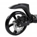 Самокат двоколісний "Best Scooter" 92228, чорний, колеса PU, d переднього колеса 230мм, d заднього колеса 200мм, 2 амортизатора, дискові гальма