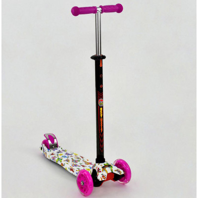 Самокат Best Scooter MAXI 1396 Бабочки розовый
