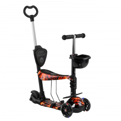 Самокат-беговел 5 в 1 "Best Scooter" з батьківською ручкою і підніжками, 17334