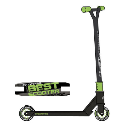 Самокат трюкових Best Scooter HIC-система (Чорний з зеленим)