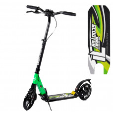Двухколесный самокат 19746 "Best Scooter", Дисковый тормоз, колеса - 20 см PU, 2 амортизатора, зеленый