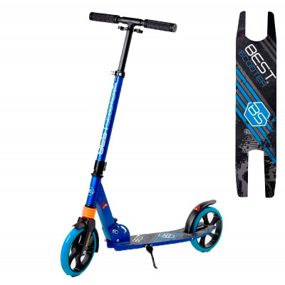 Самокат двухколесный "Best Scooter" 212681, колеса PU, d колес - 200мм, 1 амортизатор передний, в коробке, Синий