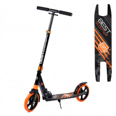 Самокат двухколесный "Best Scooter" 213681, колеса PU, d колес - 200мм, 1 амортизатор передний, в коробке, Черный