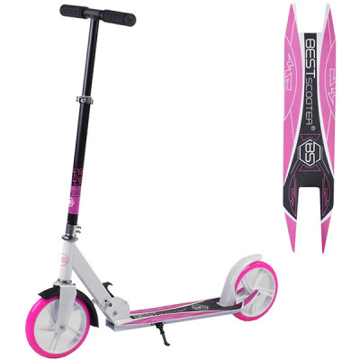 Дитячий двоколісний складаний самокат Best Scooter (Білий з рожевим)
