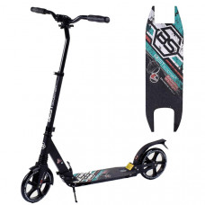 Самокат алюмінієвий складаний Best Scooter (Чорний з бірюзовим)