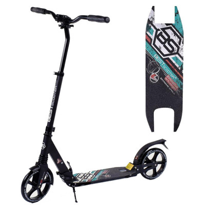 Самокат алюмінієвий складаний Best Scooter (Чорний з бірюзовим)