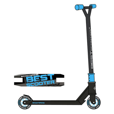 Самокат трюкових Best Scooter HIC-система (Чорний з синім)