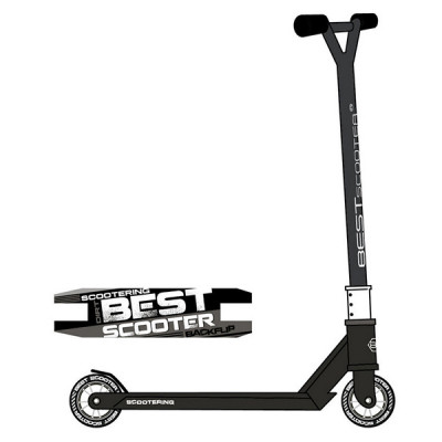 Самокат трюковый Best Scooter HIC-система (Черный с белым)