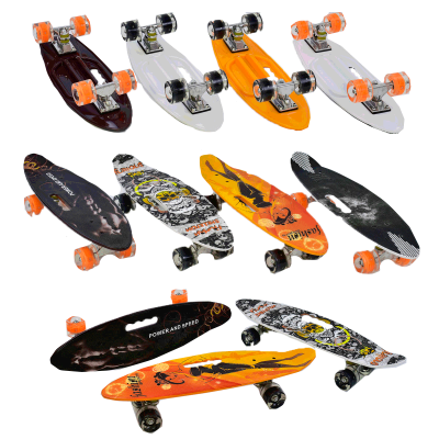 Скейт C 32040 Best Board, дека з ручкою, 4 види, дошка = 60см, колеса PU світяться, d = 6см