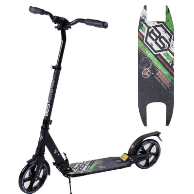 Самокат алюмінієвий складаний Best Scooter (Чорний з зеленим)