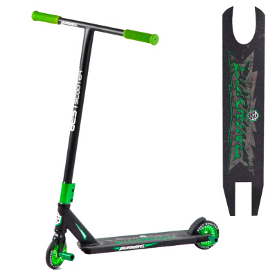 Самокат трюковый "Best Scooter" HIC-система, ПЕГИ, колёса PU, d=110 мм, ширина руля - 53 см, высота руля от пола 83 см в коробке, зеленый