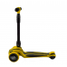 Самокат трехколесный S-4788 Best Scooter, MAXI, складной алюминиевый руль, 3 колеса PU со светом, желтый