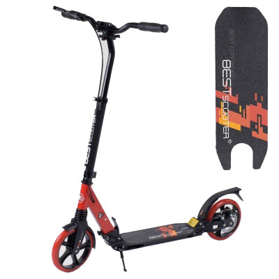 Самокат алюминиевый Best Scooter (Черный с красным)