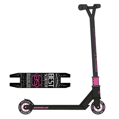 Самокат трюкових Best Scooter (Чорний з рожевим)