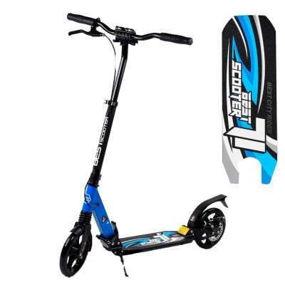 Двухколесный самокат 55587 "Best Scooter", Дисковый тормоз, колеса - 20 см PU, 2 амортизатора, синий