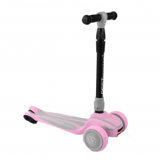 Самокат трехколесный S-6044 Best Scooter, MAXI, складной алюминиевый руль, 3 колеса PU со светом, розовый