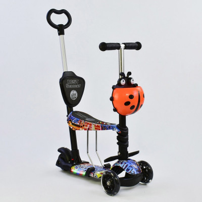 Самокат 5в1 Best Scooter 63010 Абстракція з підсвічуванням платформи і коліс